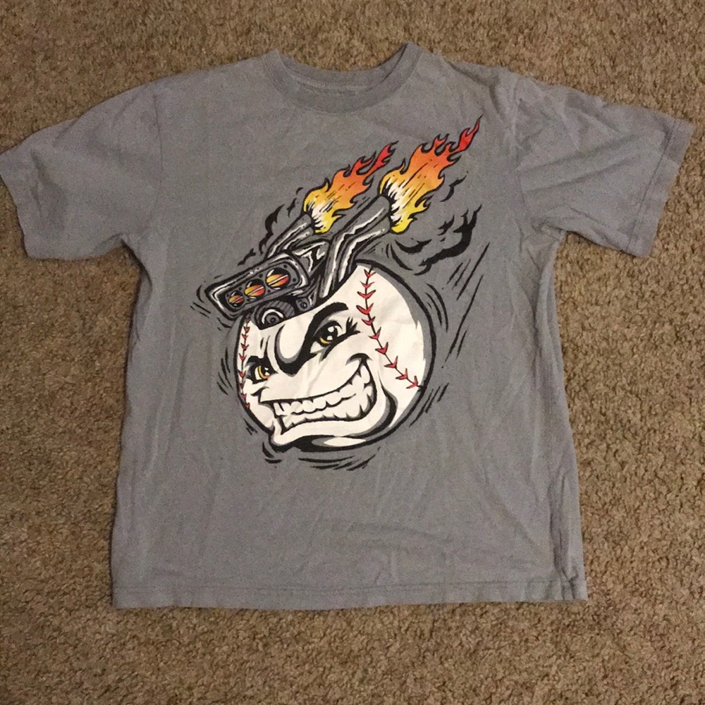 VINTAGE “motor baseball” tee. Fits small